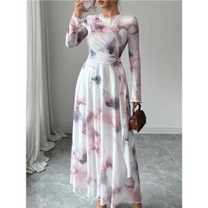 Tie-Dye Long Sleeve Maxi Dress